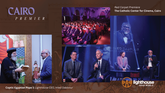 Cairo, Egypt Premiere, The Chosen, The Solomon Saga, with Lighthouse Arab World, Catholic Center For Cinema and Coptic Egyptian Pope.